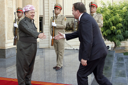 Masud Barzani triftt Stefan Löfven in Erbil