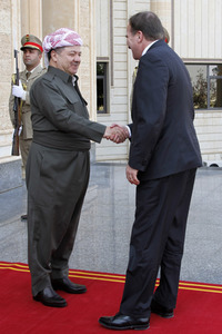 Masud Barzani triftt Stefan Löfven in Erbil