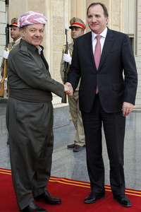 Masud Barzani triftt Stefan Löfven in Erbil