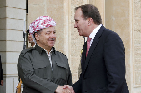 Masud Barzani triftt Stefan Löfven in Erbil