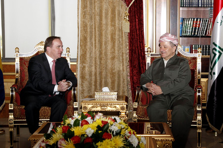 Masud Barzani triftt Stefan Löfven in Erbil
