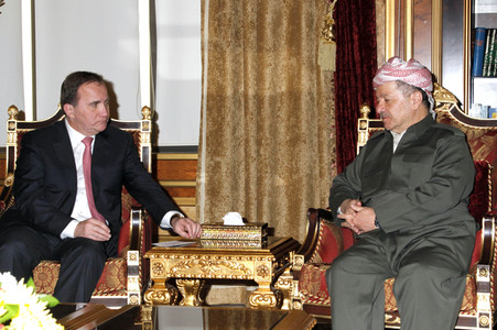 Masud Barzani triftt Stefan Löfven in Erbil