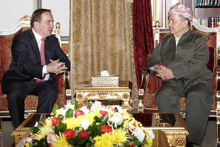 Masud Barzani triftt Stefan Löfven in Erbil