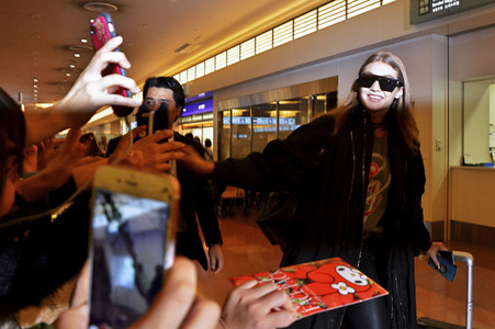 Ankunft von Gigi Hadid in Tokio
