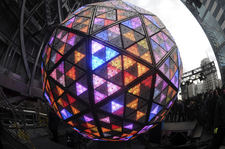 Times Square Ball Testlauf in New York