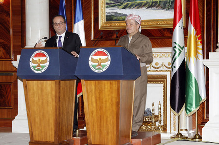 Pressekonferenz von Francois Hollande und Masud Barzani in Erbil