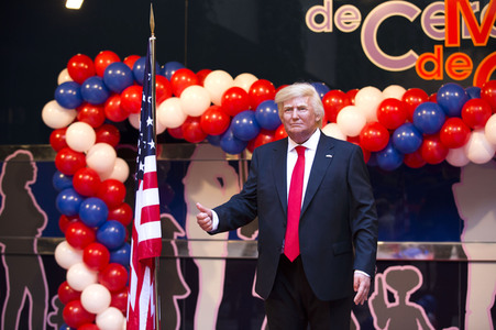 Enthülung der Donald Trump Wachsfigur in Madrid