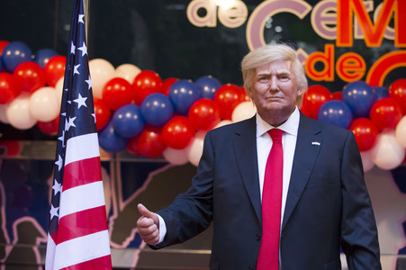 Enthülung der Donald Trump Wachsfigur in Madrid