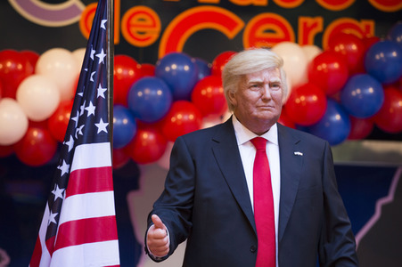 Enthülung der Donald Trump Wachsfigur in Madrid