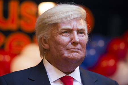 Enthülung der Donald Trump Wachsfigur in Madrid