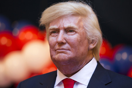 Enthülung der Donald Trump Wachsfigur in Madrid
