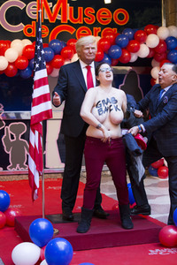 Enthülung der Donald Trump Wachsfigur in Madrid