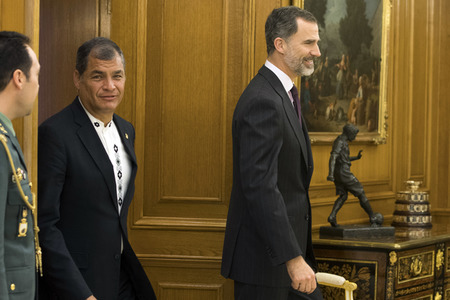 Empfang von Felipe von Spanien und Rafael Correa in Madrid