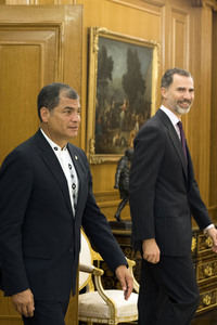 Empfang von Felipe von Spanien und Rafael Correa in Madrid