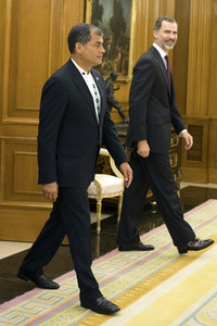 Empfang von Felipe von Spanien und Rafael Correa in Madrid