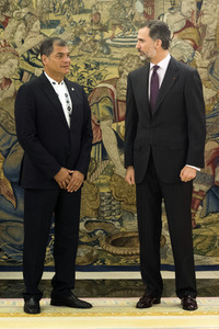 Empfang von Felipe von Spanien und Rafael Correa in Madrid