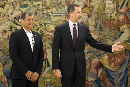 Empfang von Felipe von Spanien und Rafael Correa in Madrid