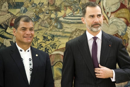 Empfang von Felipe von Spanien und Rafael Correa in Madrid