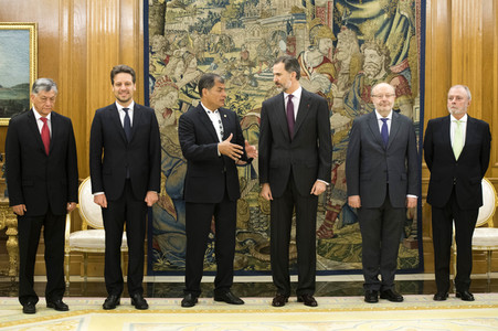 Empfang von Felipe von Spanien und Rafael Correa in Madrid