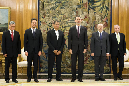 Empfang von Felipe von Spanien und Rafael Correa in Madrid