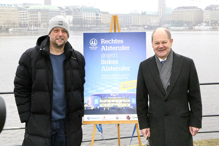 Pressetermin 'Rechtes Alsterufer gegen linkes Alsterufer' in Hamburg