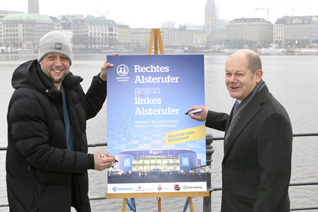 Pressetermin 'Rechtes Alsterufer gegen linkes Alsterufer' in Hamburg
