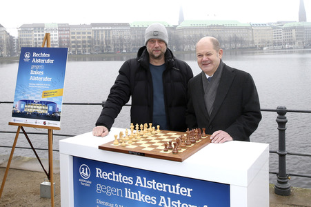 Pressetermin 'Rechtes Alsterufer gegen linkes Alsterufer' in Hamburg