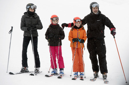 Die spanischen Royals beim Skifahren in Astún