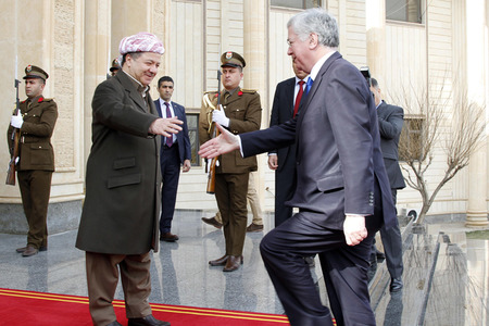Masud Barzani empfängt Michael Fallon in Erbil