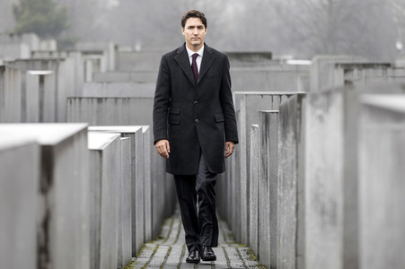 Justin Trudeau beim Holocaust-Mahnmal in Berlin