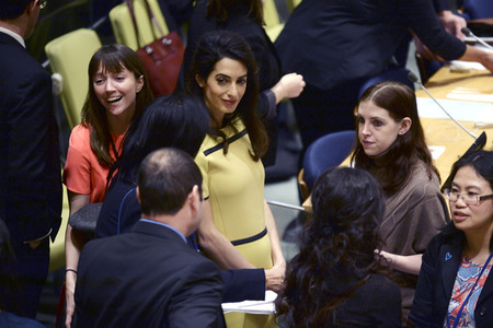 Amal Clooney spricht bei den Vereinten Nationen in New York