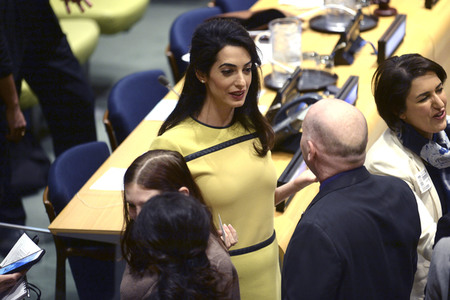 Amal Clooney spricht bei den Vereinten Nationen in New York