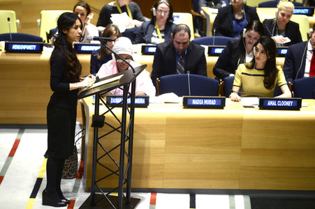 Amal Clooney spricht bei den Vereinten Nationen in New York