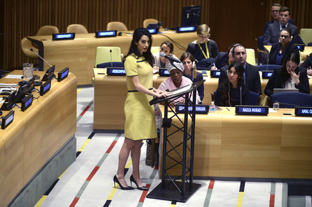 Amal Clooney spricht bei den Vereinten Nationen in New York