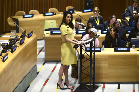 Amal Clooney spricht bei den Vereinten Nationen in New York
