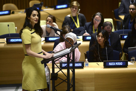Amal Clooney spricht bei den Vereinten Nationen in New York