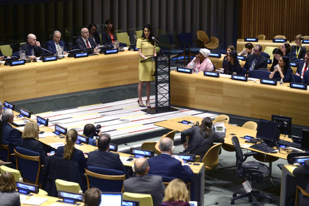Amal Clooney spricht bei den Vereinten Nationen in New York