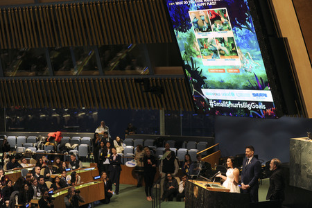 Präsentation der 'Small Smurfs Big Goal' Kampagne in New York