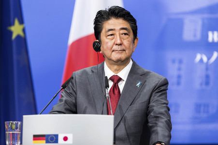 Pressekonferenz von Angela Merkel und Shinzo Abe in Hannover