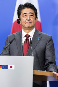 Pressekonferenz von Angela Merkel und Shinzo Abe in Hannover