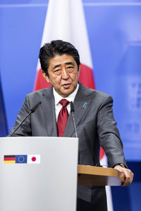 Pressekonferenz von Angela Merkel und Shinzo Abe in Hannover