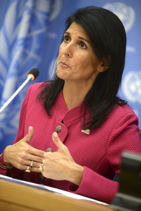 Pressekonferenz von Nikki Haley bei der UN in New York