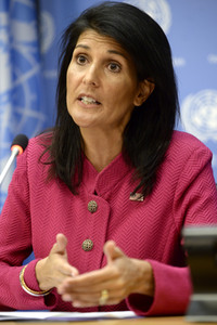 Pressekonferenz von Nikki Haley bei der UN in New York