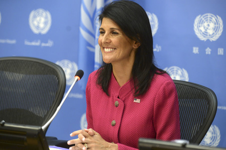 Pressekonferenz von Nikki Haley bei der UN in New York