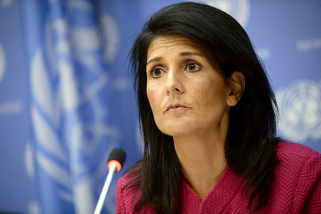 Pressekonferenz von Nikki Haley bei der UN in New York