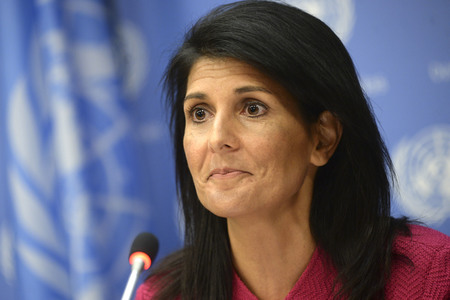 Pressekonferenz von Nikki Haley bei der UN in New York