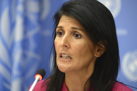 Pressekonferenz von Nikki Haley bei der UN in New York