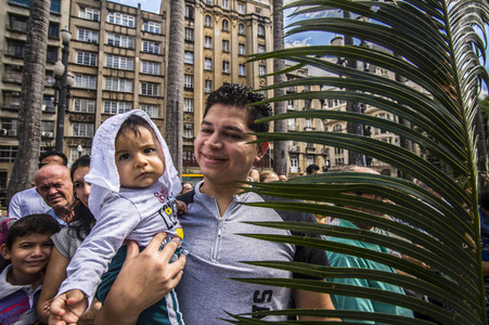 Palmsonntag Prozession in Sao Paulo