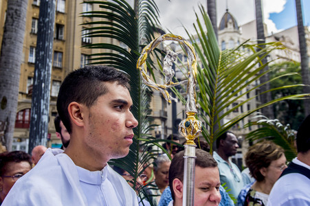 Palmsonntag Prozession in Sao Paulo