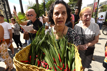 Palmsonntag Prozession in Sao Paulo